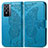Leather Case Stands Butterfly Flip Cover Holder for Vivo Y76 5G Blue