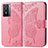 Leather Case Stands Butterfly Flip Cover Holder for Vivo Y76 5G Hot Pink
