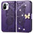 Leather Case Stands Butterfly Flip Cover Holder for Xiaomi Mi 11 5G Purple