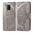 Leather Case Stands Butterfly Flip Cover Holder for Xiaomi Redmi Note 9 Pro Gray
