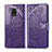 Leather Case Stands Butterfly Flip Cover Holder for Xiaomi Redmi Note 9 Pro Purple
