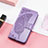 Leather Case Stands Butterfly Flip Cover Holder S01D for Samsung Galaxy M13 5G Clove Purple