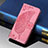 Leather Case Stands Butterfly Flip Cover Holder S01D for Samsung Galaxy S21 Ultra 5G Hot Pink