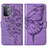 Leather Case Stands Butterfly Flip Cover Holder Y01B for OnePlus Nord N200 5G Clove Purple