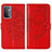 Leather Case Stands Butterfly Flip Cover Holder Y01B for OnePlus Nord N200 5G Red