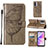 Leather Case Stands Butterfly Flip Cover Holder Y01B for OnePlus Nord N300 5G
