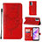 Leather Case Stands Butterfly Flip Cover Holder Y01B for OnePlus Nord N300 5G Red