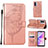 Leather Case Stands Butterfly Flip Cover Holder Y01B for OnePlus Nord N300 5G Rose Gold