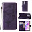 Leather Case Stands Butterfly Flip Cover Holder Y01B for Oppo A56S 5G Purple