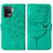 Leather Case Stands Butterfly Flip Cover Holder Y01B for Oppo A94 4G Green