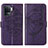 Leather Case Stands Butterfly Flip Cover Holder Y01B for Oppo A94 4G Purple