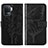 Leather Case Stands Butterfly Flip Cover Holder Y01B for Oppo F19 Pro Black