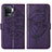 Leather Case Stands Butterfly Flip Cover Holder Y01B for Oppo F19 Pro Purple