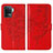 Leather Case Stands Butterfly Flip Cover Holder Y01B for Oppo F19 Pro Red