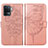 Leather Case Stands Butterfly Flip Cover Holder Y01B for Oppo F19 Pro Rose Gold