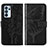 Leather Case Stands Butterfly Flip Cover Holder Y01B for Oppo Reno6 Pro 5G India Black