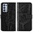 Leather Case Stands Butterfly Flip Cover Holder Y01B for Oppo Reno6 Pro+ Plus 5G Black