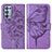 Leather Case Stands Butterfly Flip Cover Holder Y01B for Oppo Reno6 Pro+ Plus 5G Clove Purple