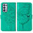 Leather Case Stands Butterfly Flip Cover Holder Y01B for Oppo Reno6 Pro+ Plus 5G Green