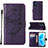 Leather Case Stands Butterfly Flip Cover Holder Y01B for Oppo Reno7 5G Purple