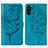 Leather Case Stands Butterfly Flip Cover Holder Y01B for Samsung Galaxy A04s Blue