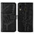 Leather Case Stands Butterfly Flip Cover Holder Y01B for Samsung Galaxy A30 Black