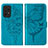 Leather Case Stands Butterfly Flip Cover Holder Y01B for Samsung Galaxy A33 5G Blue