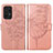 Leather Case Stands Butterfly Flip Cover Holder Y01B for Samsung Galaxy A33 5G Rose Gold