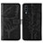 Leather Case Stands Butterfly Flip Cover Holder Y01B for Samsung Galaxy A50 Black