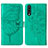 Leather Case Stands Butterfly Flip Cover Holder Y01B for Samsung Galaxy A50 Green