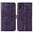 Leather Case Stands Butterfly Flip Cover Holder Y01B for Samsung Galaxy A50 Purple