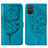 Leather Case Stands Butterfly Flip Cover Holder Y01B for Samsung Galaxy A51 4G Blue