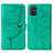 Leather Case Stands Butterfly Flip Cover Holder Y01B for Samsung Galaxy A51 4G Green
