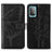 Leather Case Stands Butterfly Flip Cover Holder Y01B for Samsung Galaxy A52 5G Black