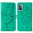 Leather Case Stands Butterfly Flip Cover Holder Y01B for Samsung Galaxy A52 5G Green