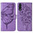 Leather Case Stands Butterfly Flip Cover Holder Y01B for Samsung Galaxy A70 Clove Purple