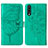 Leather Case Stands Butterfly Flip Cover Holder Y01B for Samsung Galaxy A70 Green