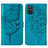 Leather Case Stands Butterfly Flip Cover Holder Y01B for Samsung Galaxy A71 5G Blue