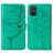 Leather Case Stands Butterfly Flip Cover Holder Y01B for Samsung Galaxy A71 5G Green