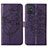 Leather Case Stands Butterfly Flip Cover Holder Y01B for Samsung Galaxy A71 5G Purple