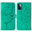 Leather Case Stands Butterfly Flip Cover Holder Y01B for Samsung Galaxy A72 5G Green