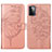 Leather Case Stands Butterfly Flip Cover Holder Y01B for Samsung Galaxy A72 5G Rose Gold