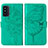 Leather Case Stands Butterfly Flip Cover Holder Y01B for Samsung Galaxy F52 5G Green