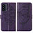 Leather Case Stands Butterfly Flip Cover Holder Y01B for Samsung Galaxy F52 5G Purple