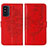 Leather Case Stands Butterfly Flip Cover Holder Y01B for Samsung Galaxy F52 5G Red