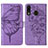 Leather Case Stands Butterfly Flip Cover Holder Y01B for Samsung Galaxy M10S Clove Purple