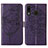 Leather Case Stands Butterfly Flip Cover Holder Y01B for Samsung Galaxy M10S Purple