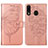 Leather Case Stands Butterfly Flip Cover Holder Y01B for Samsung Galaxy M10S Rose Gold