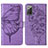 Leather Case Stands Butterfly Flip Cover Holder Y01B for Samsung Galaxy Note 20 5G Clove Purple