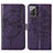 Leather Case Stands Butterfly Flip Cover Holder Y01B for Samsung Galaxy Note 20 5G Purple